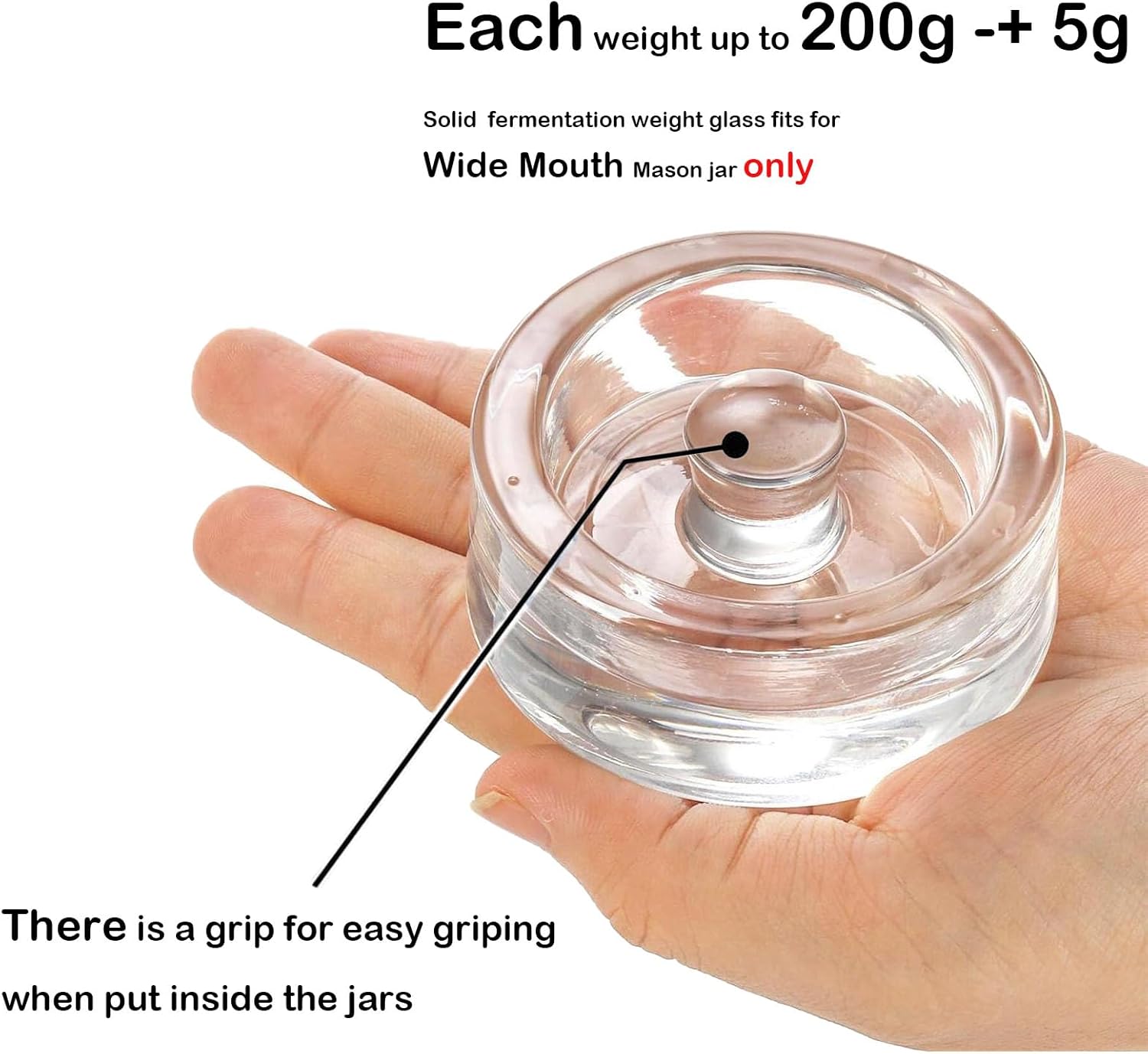 Perfectly Gribbed Fermenting Weights for Mason Jars