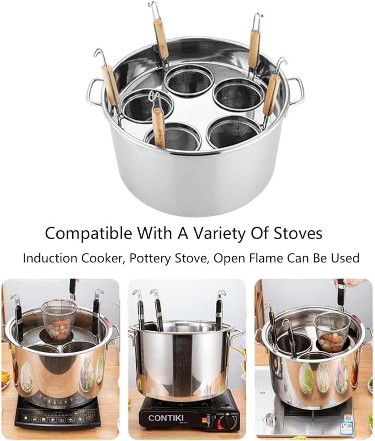 5 Holes Stainless Steel Pasta Pot - Must-Have for Home Kitchen