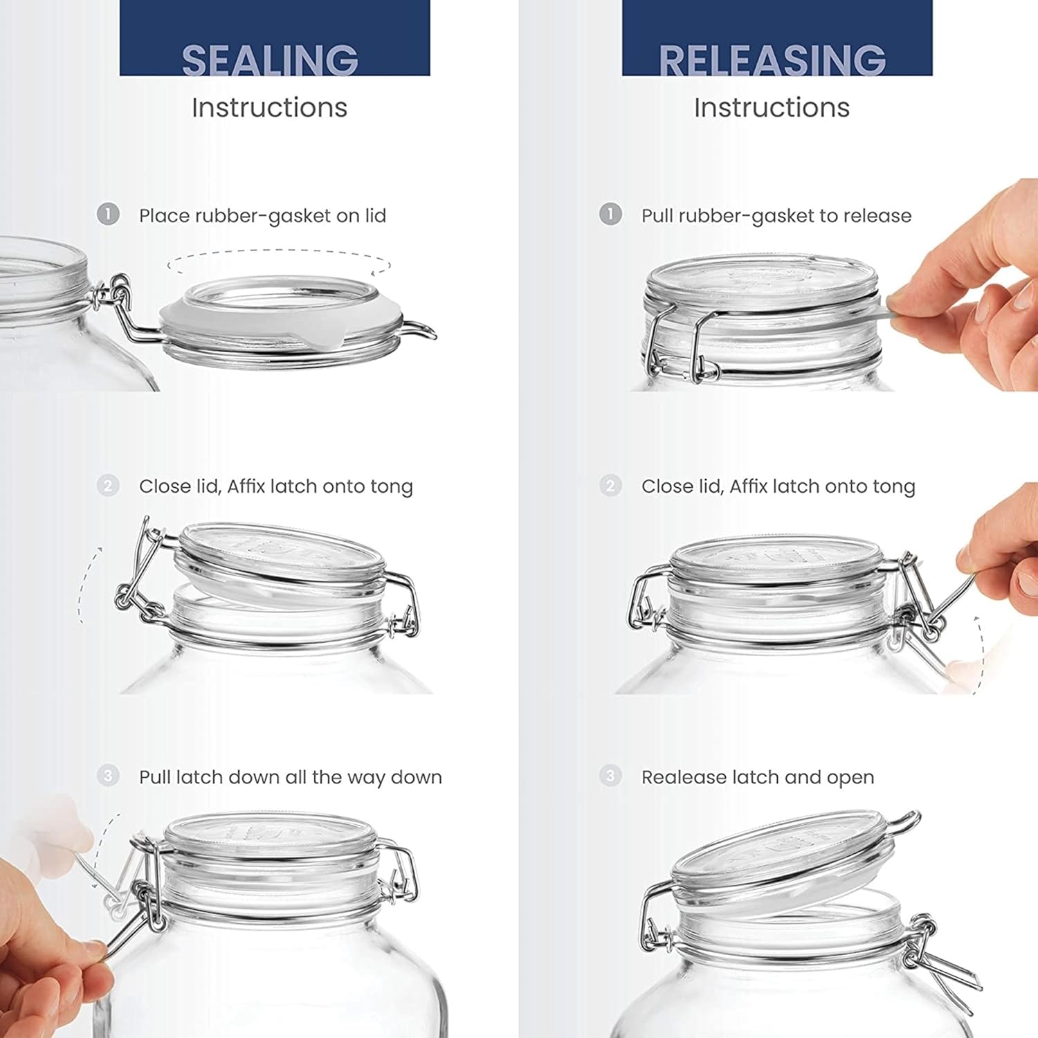 Italian Glass Jar for Preserves and Jams Airtight Design