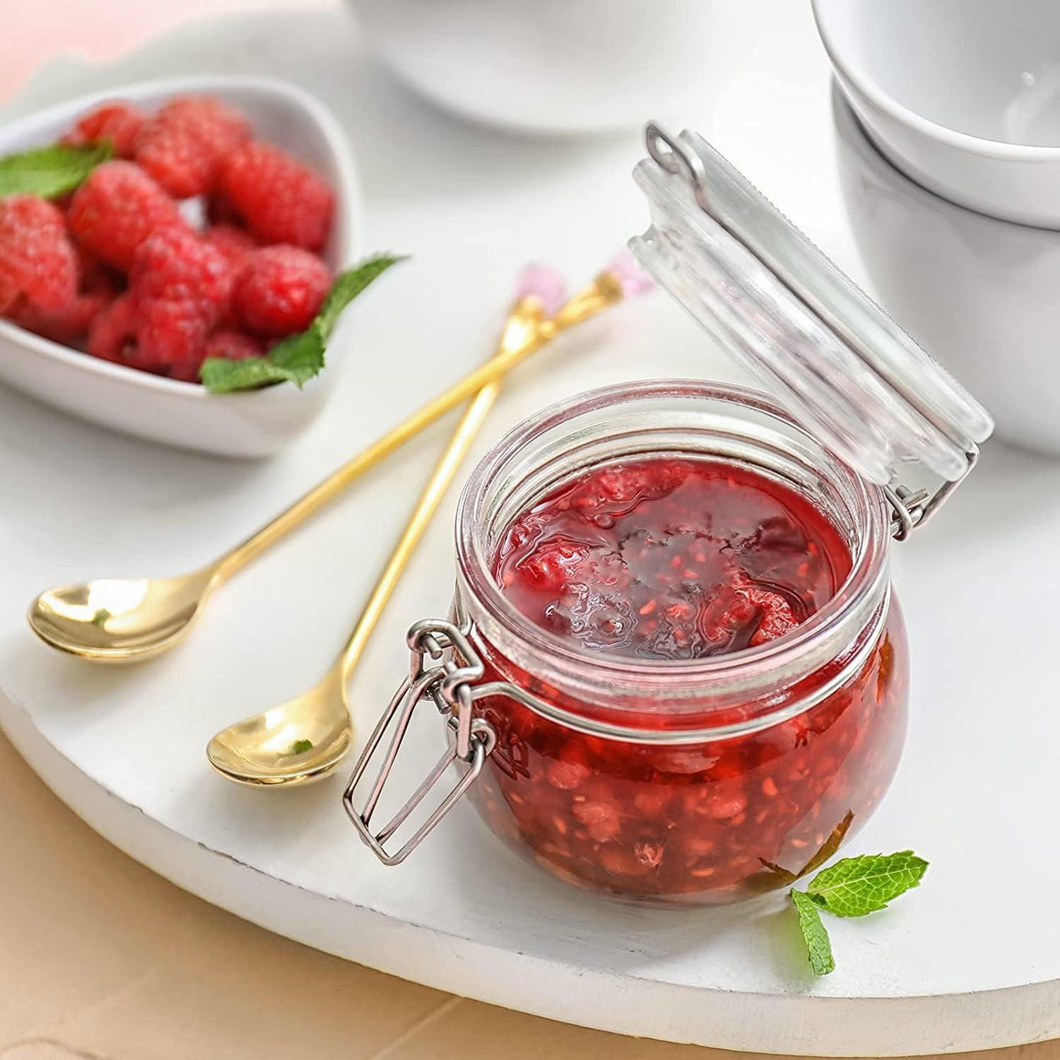 17oz Glass Airtight Jars Clear Storage Containers for Kitchen
