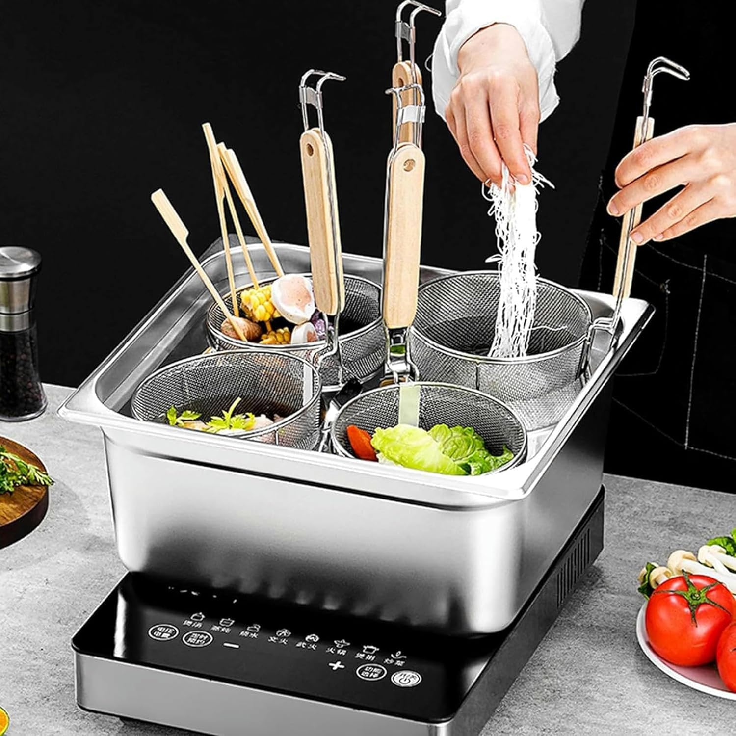 Stainless Steel 6-Hole Pasta Cooker Set for Home Commercial