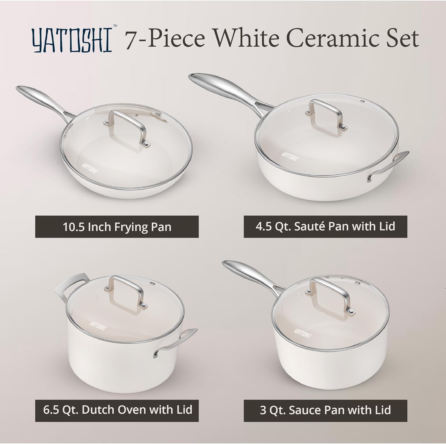 Nonstick Ceramic Cookware Set for Safe Delicious Cooking