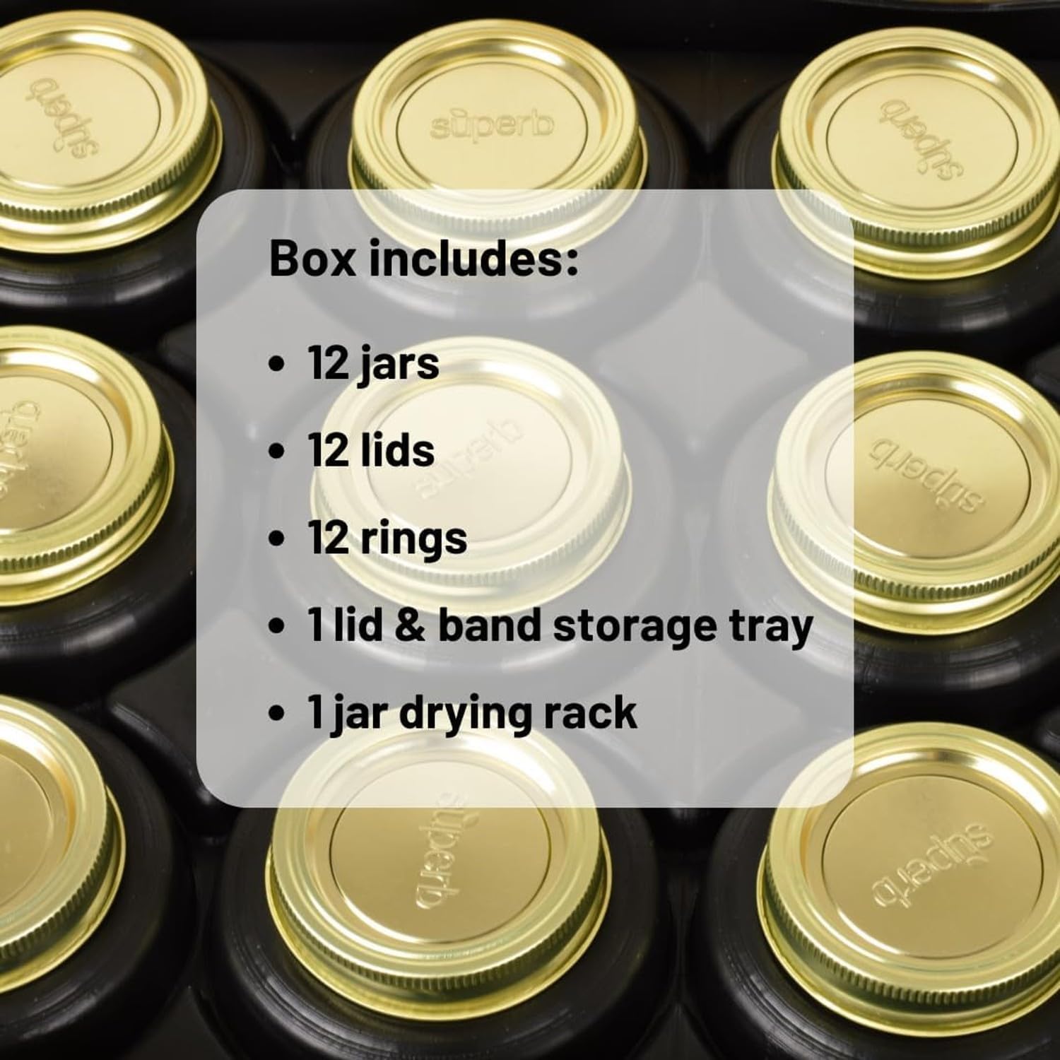 Glass Mason Jars 12-Piece Set