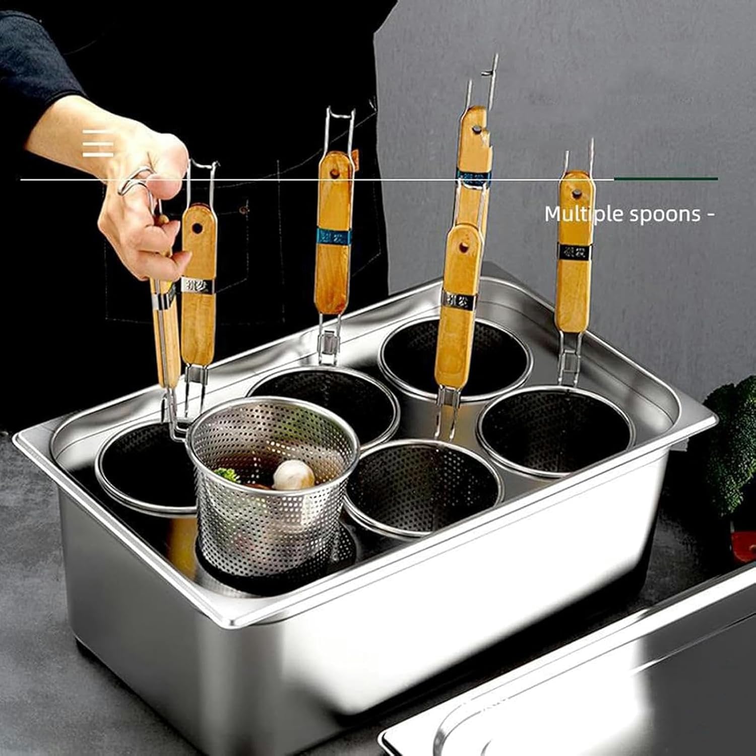 Stainless Steel 6-Hole Pasta Cooker Set for Home Commercial
