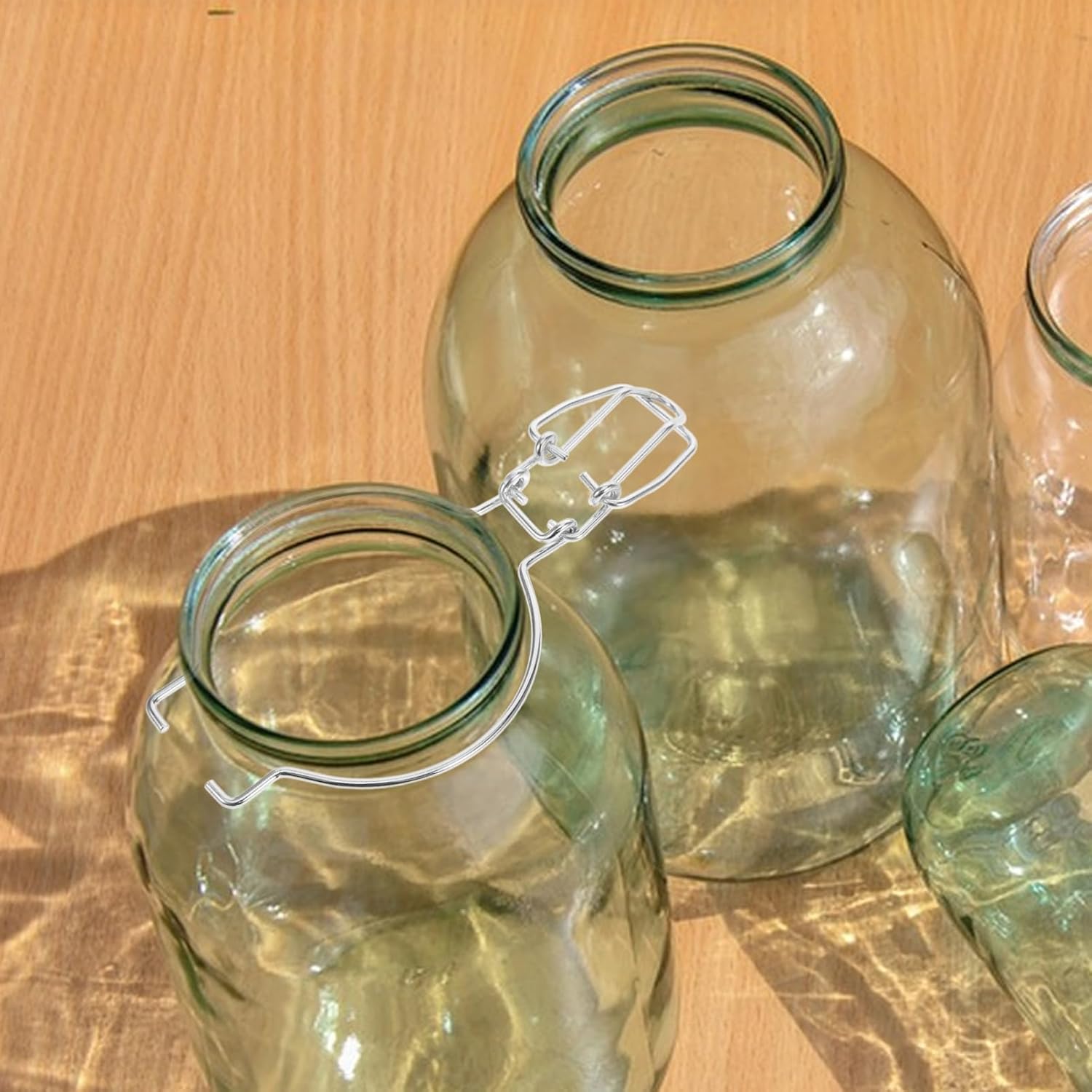 Sturdy stainless steel Mason jar wire hanger with wide mouth