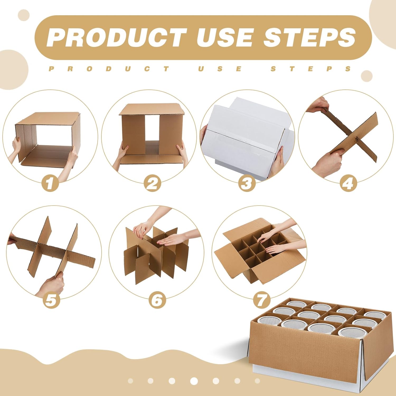 6 Piece Canning Jar Storage Boxes with Dividers