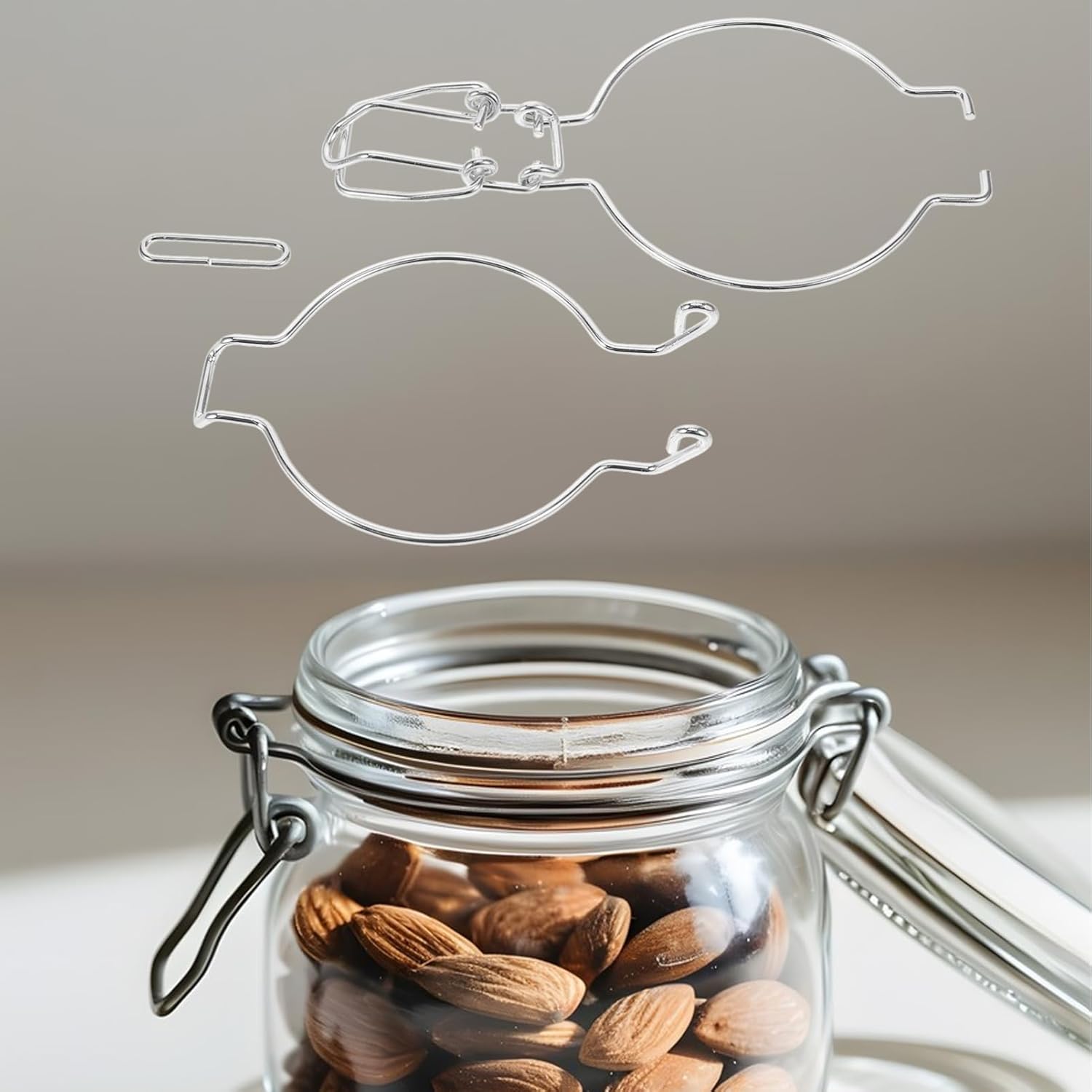 Sturdy stainless steel Mason jar wire hanger with wide mouth