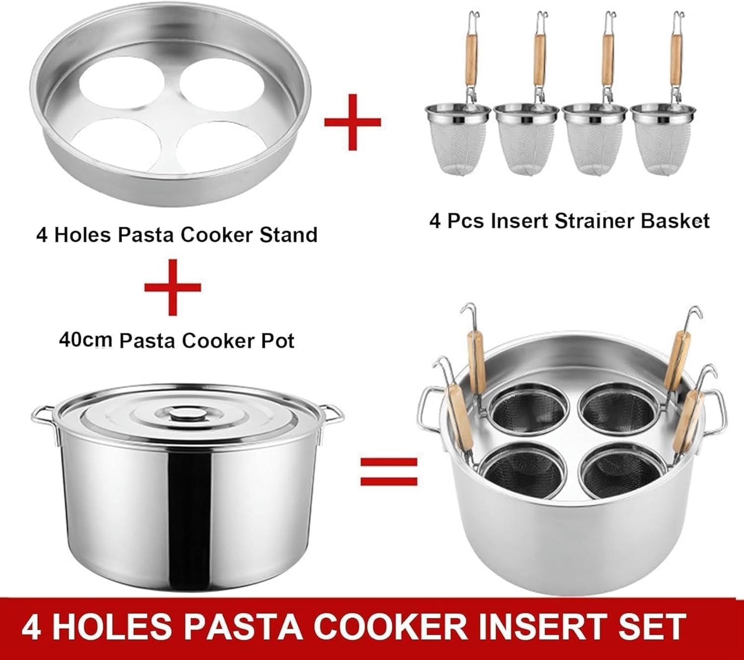 Sturdy Durable Multipots Set for Home Commercial Cooking