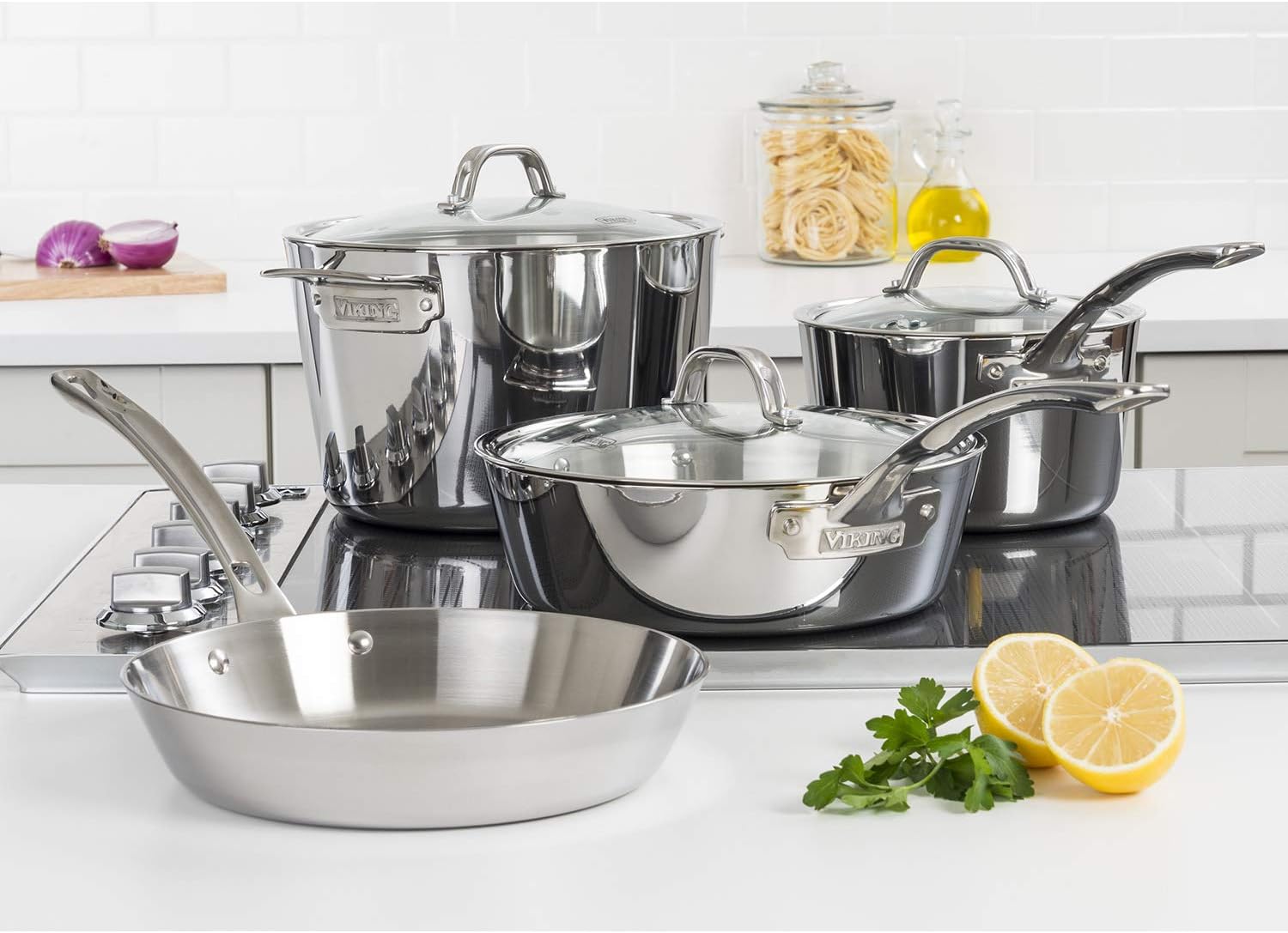 Viking 7-Piece 3-Ply Stainless Steel Cookware Set