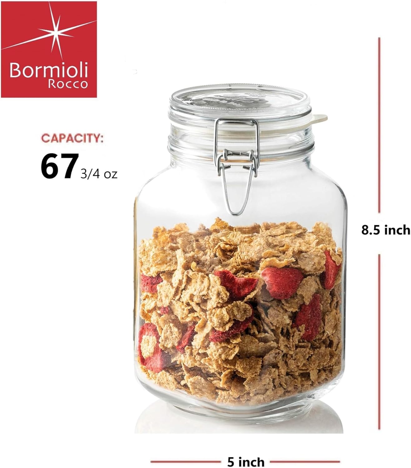 Italian Glass Jar for Preserves and Jams Airtight Design