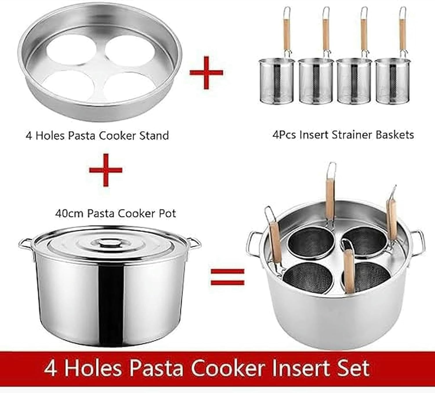 Pasta Cooker Set with Divider Strainer