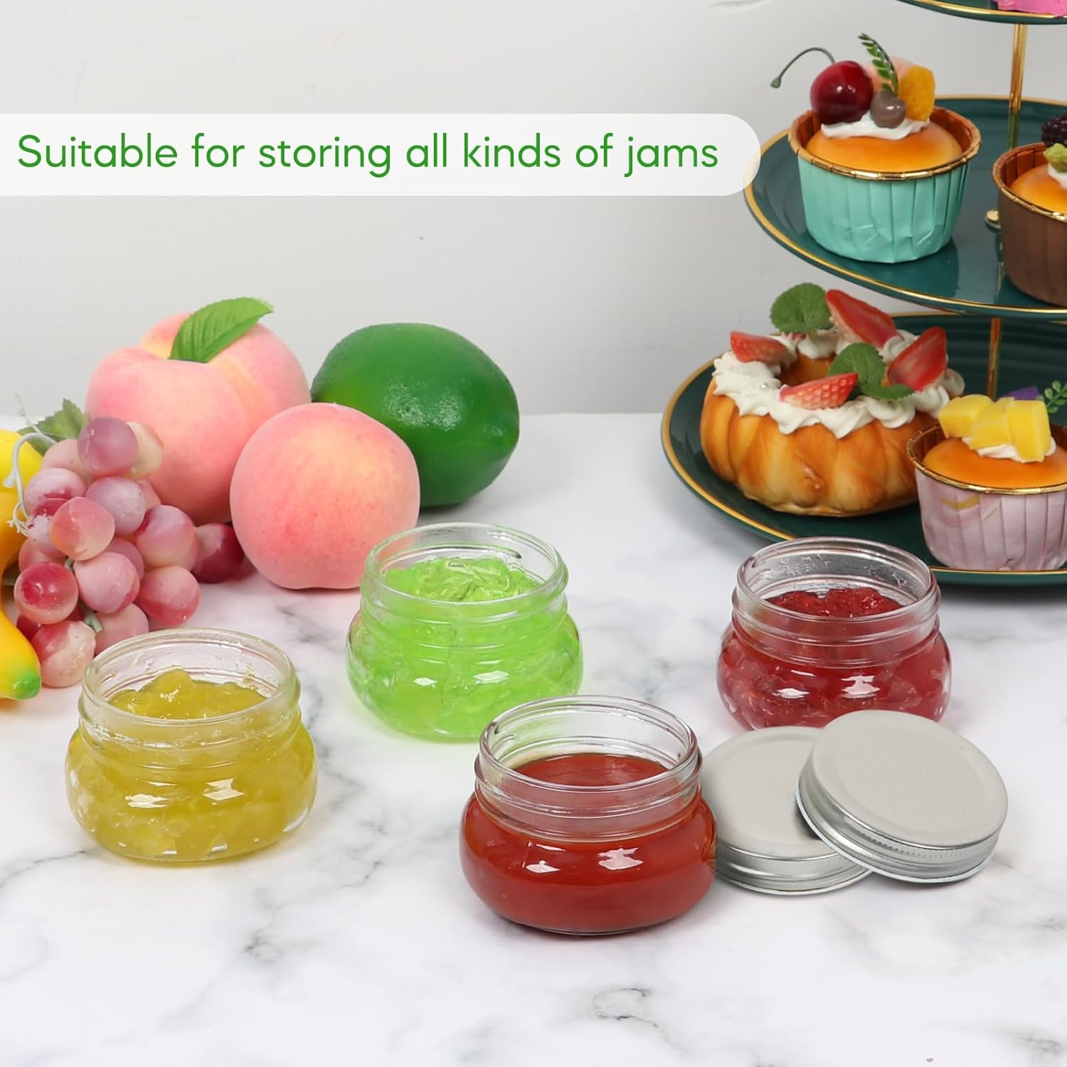 STARSIDE 4 oz Glass Mason Jars 24 Pack with Lids