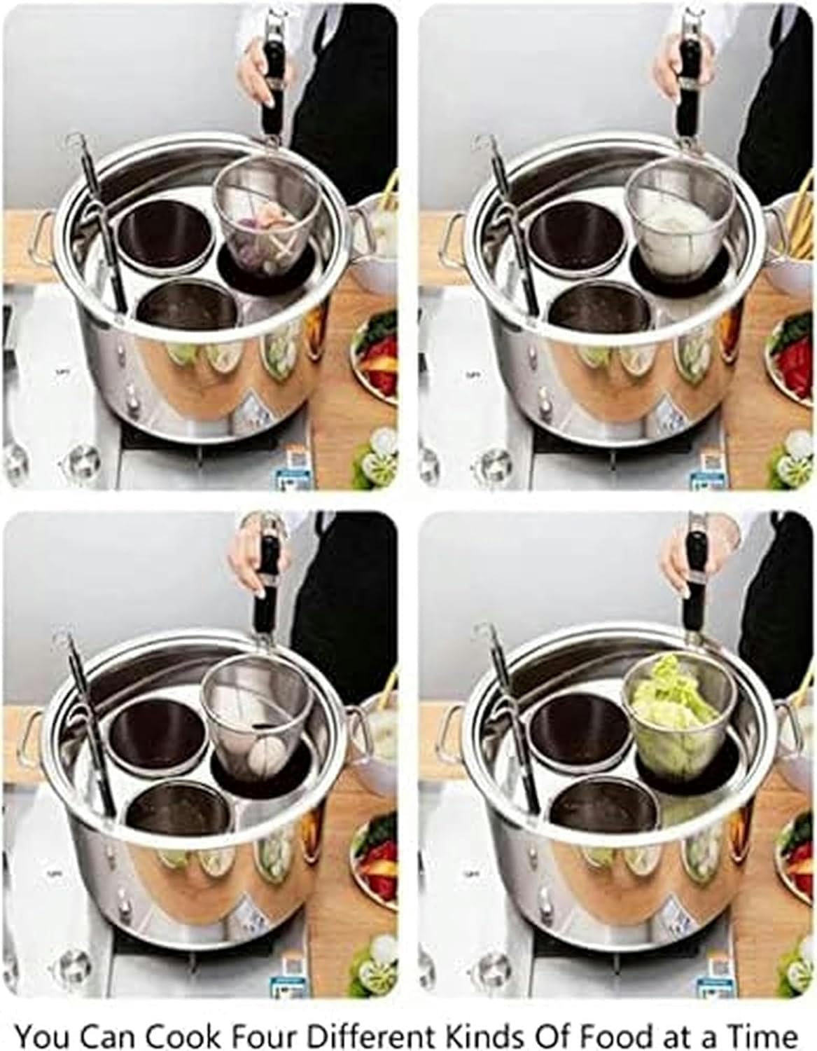 BINGWANG Stainless Steel Pasta Cooker Set 3-Piece Silver