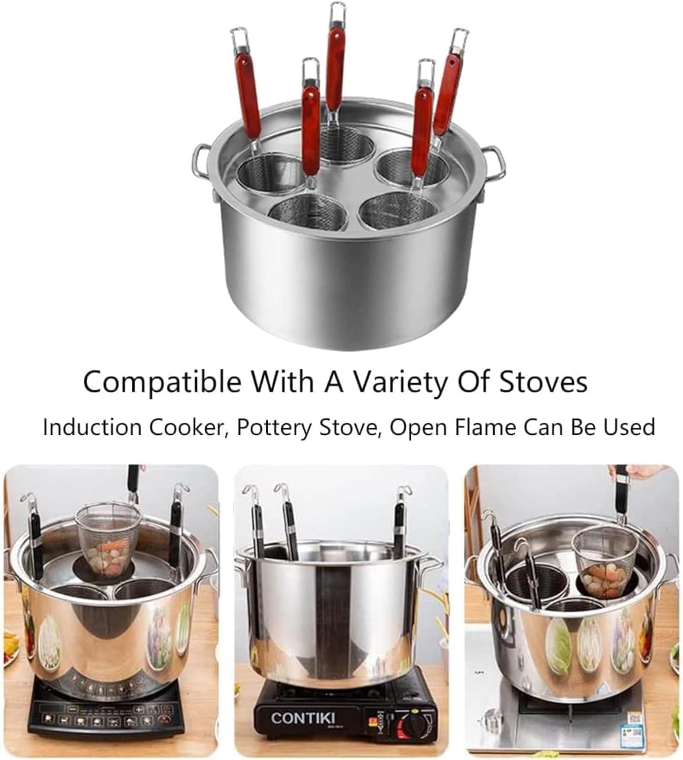 Sturdy Stainless Steel Pasta Cooker Set for Home Commercial Use