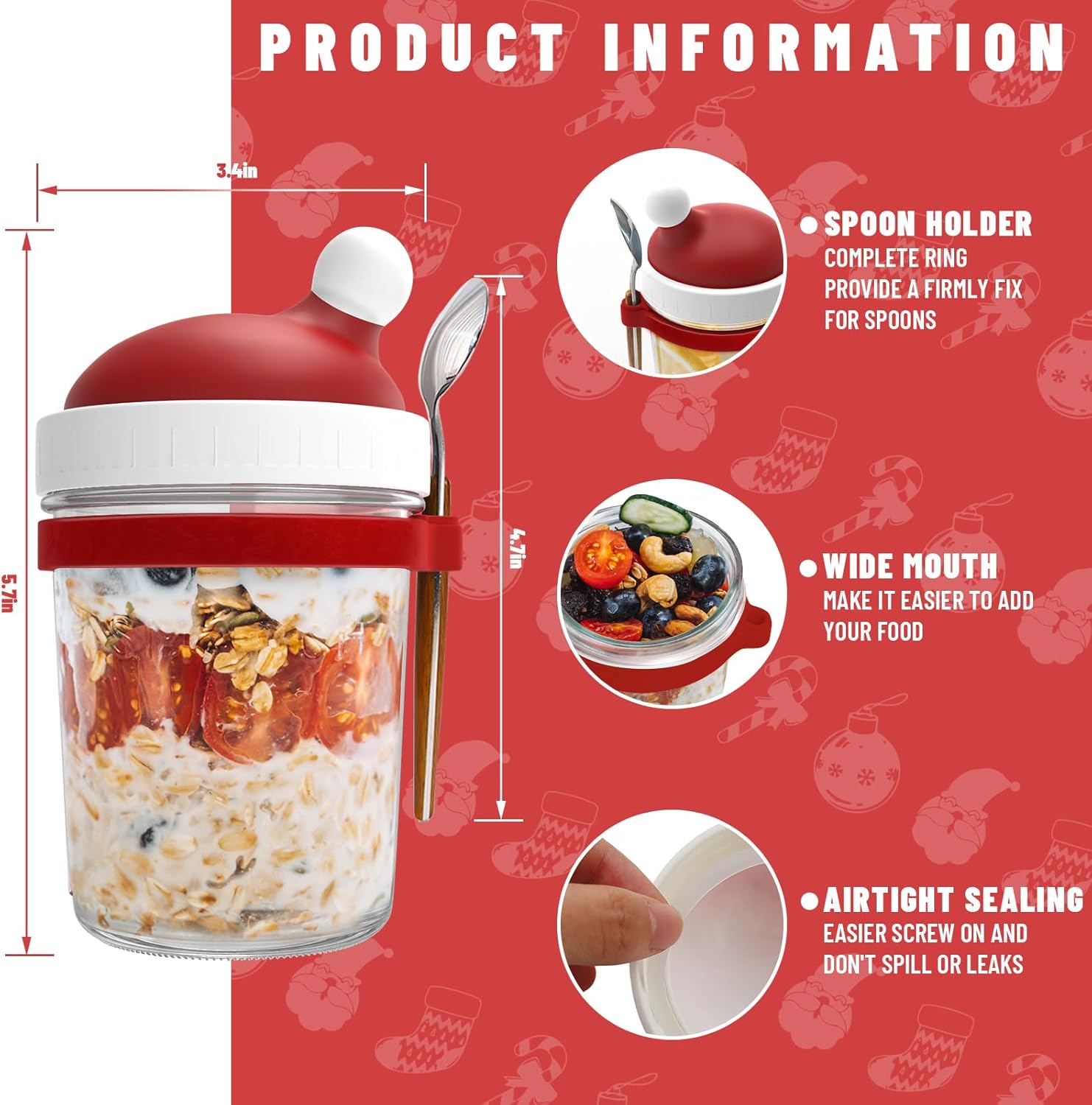 Overnight Oats Mason Jar Set