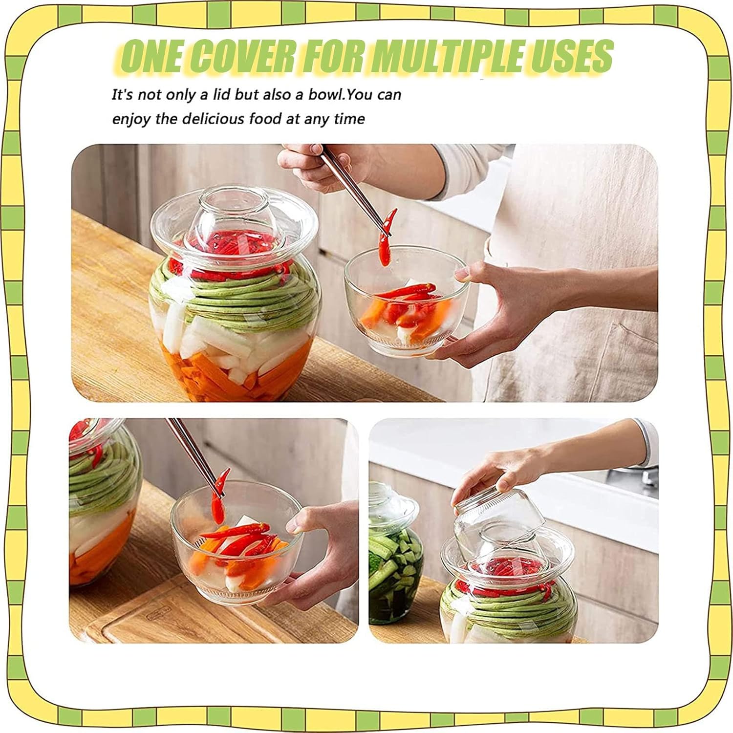 OCAZI Clear Glass Jar 10L Pickling Fermenting Canning Jar