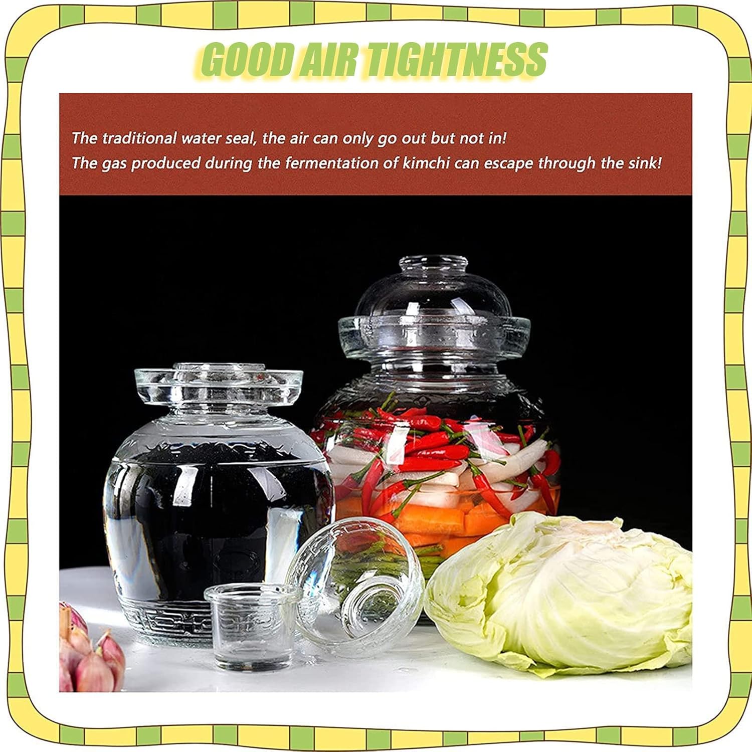 OCAZI Clear Glass Jar 10L Pickling Fermenting Canning Jar