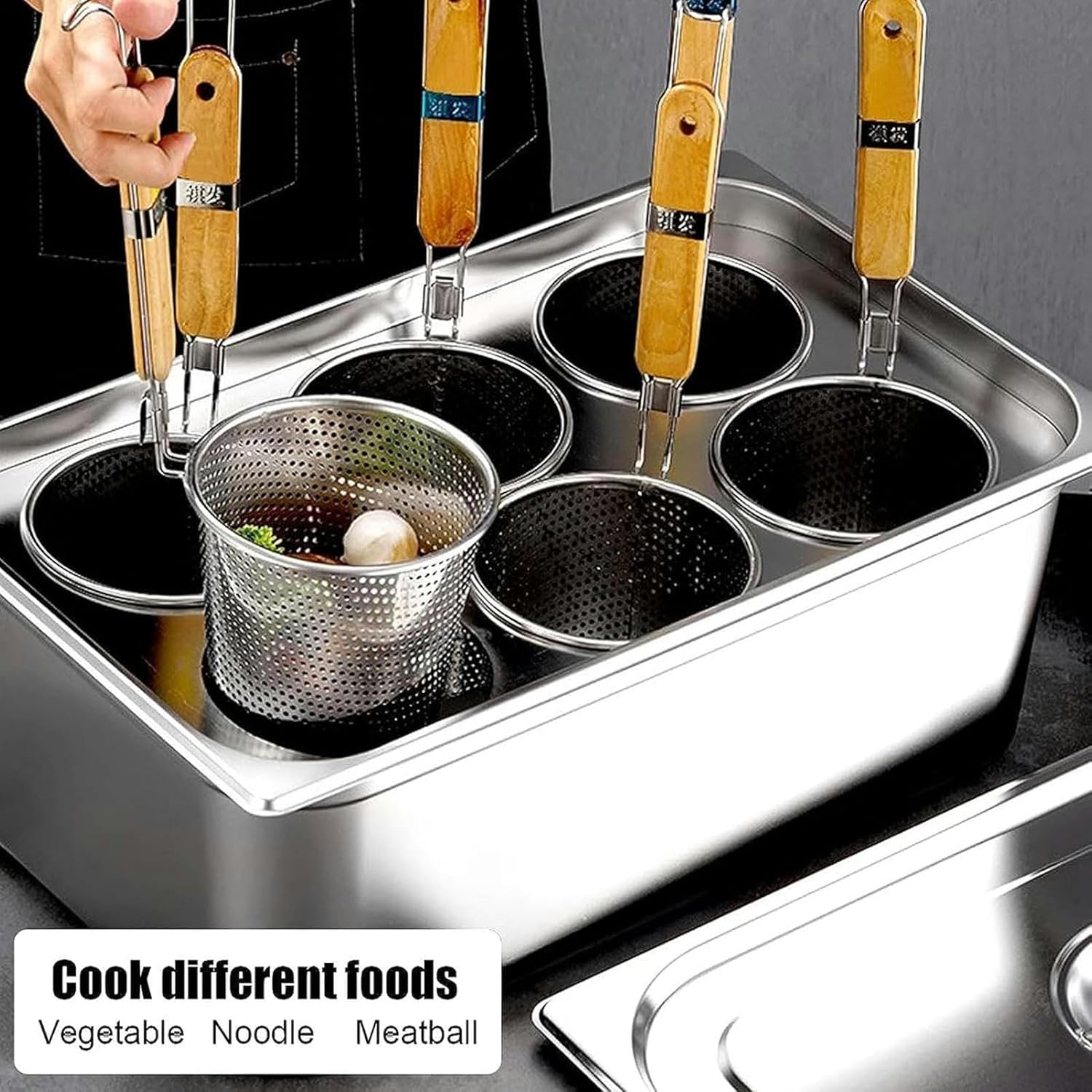 Stainless Steel Pasta Cooker Basket by BINGWANG