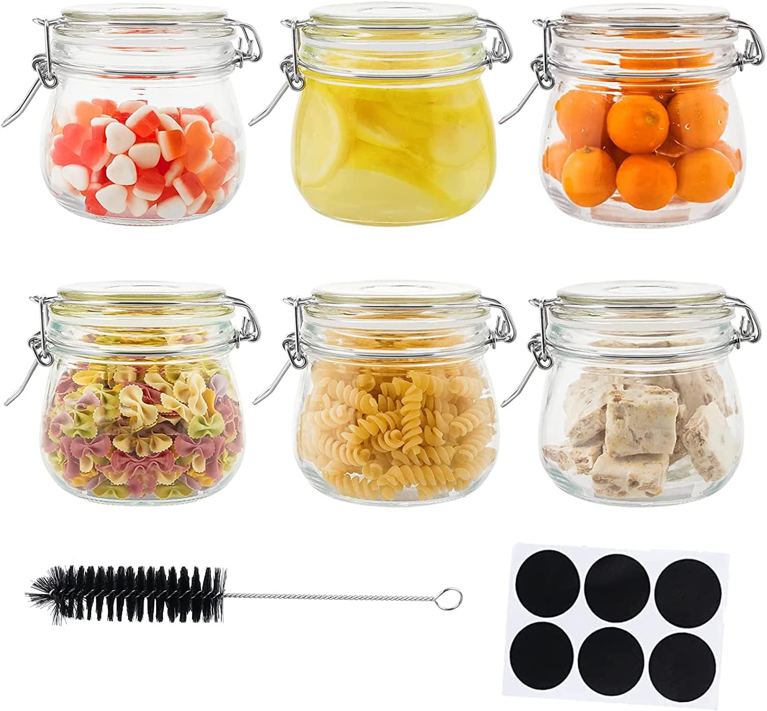 17oz Glass Airtight Jars Clear Storage Containers for Kitchen