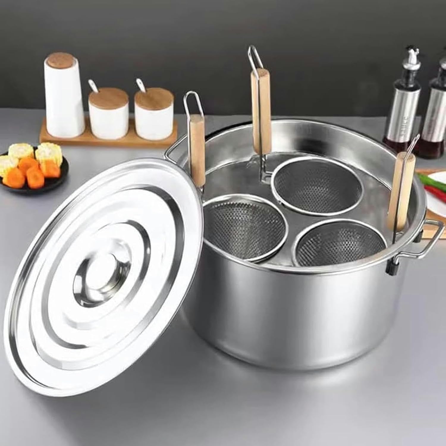 Pasta Cooker Set with Divider Strainer