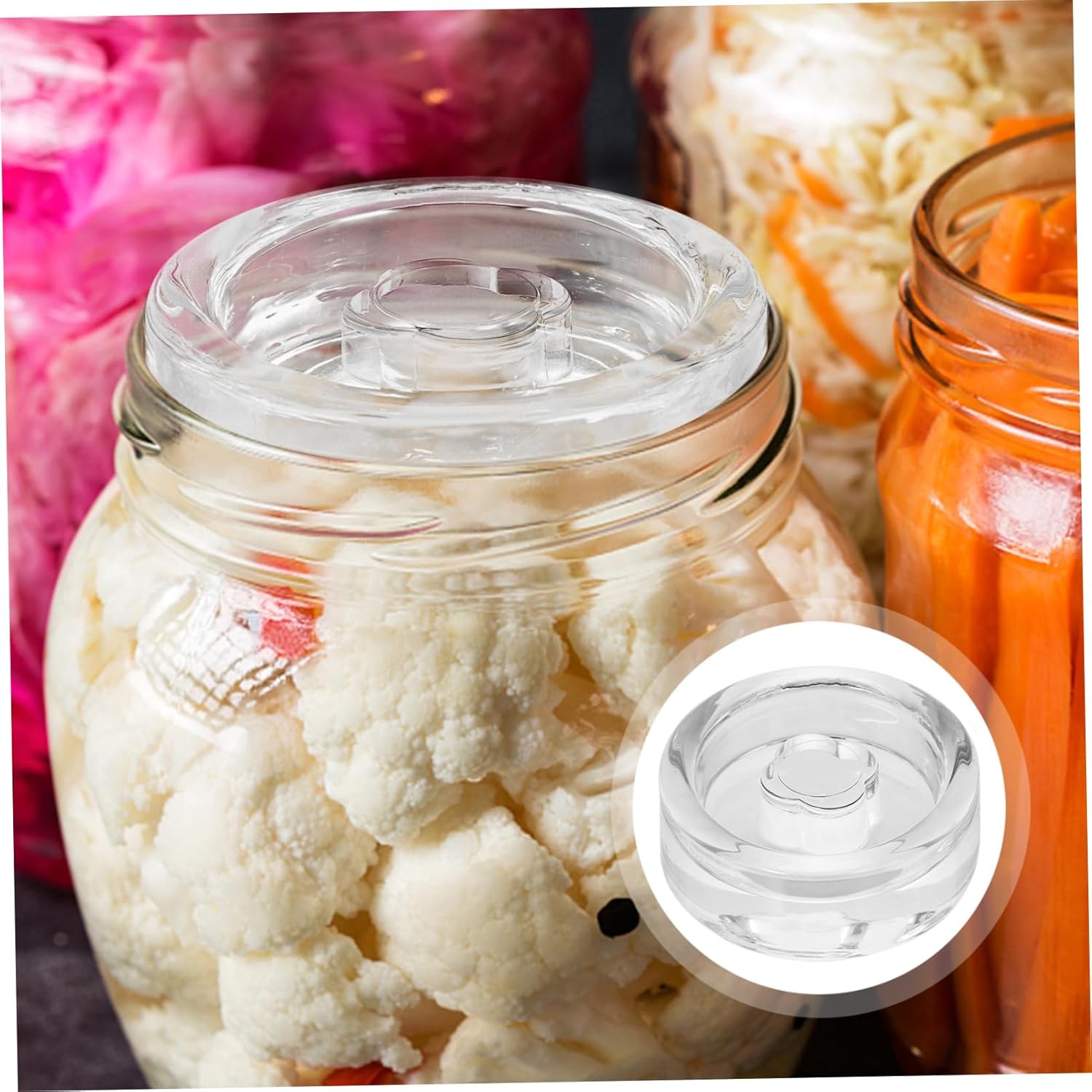 Hoement 2pcs Fermented Glass Weights for Mason Jars 1