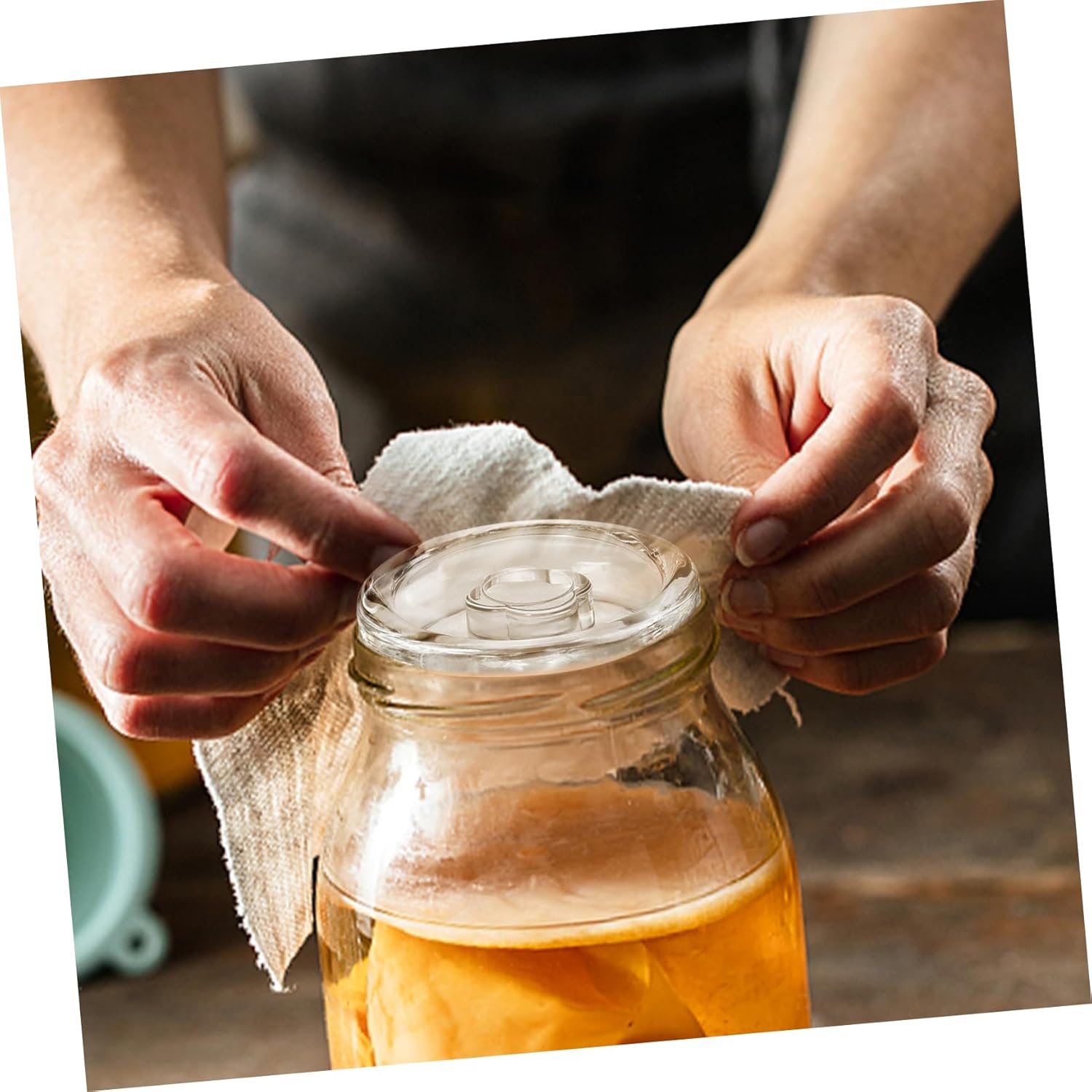 Hoement 2pcs Fermented Glass Weights for Mason Jars 1
