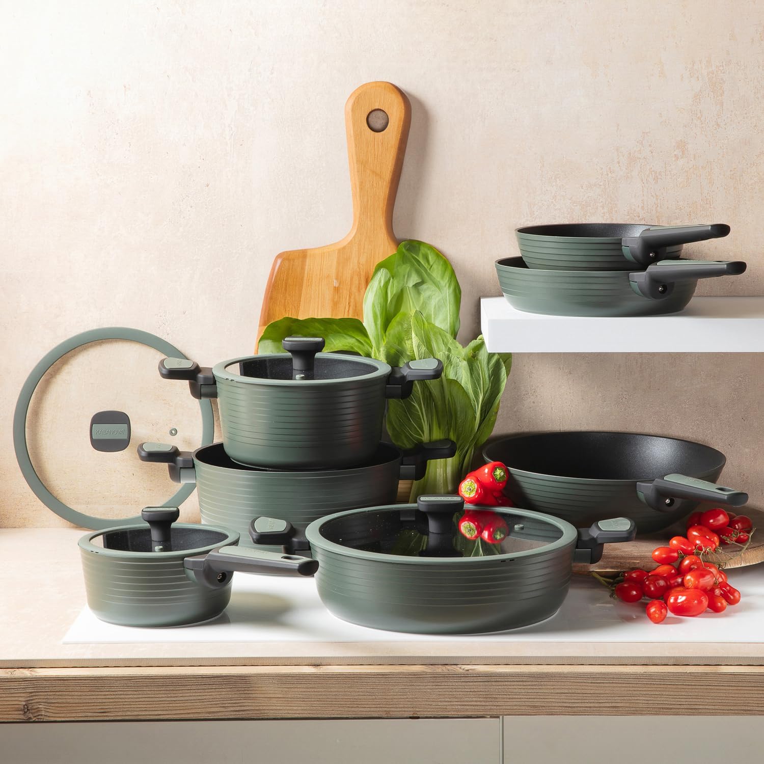 KASANOVA 11-Piece Nonstick Cookware Set PFOA-Free Compatible with All Induction Cooktops