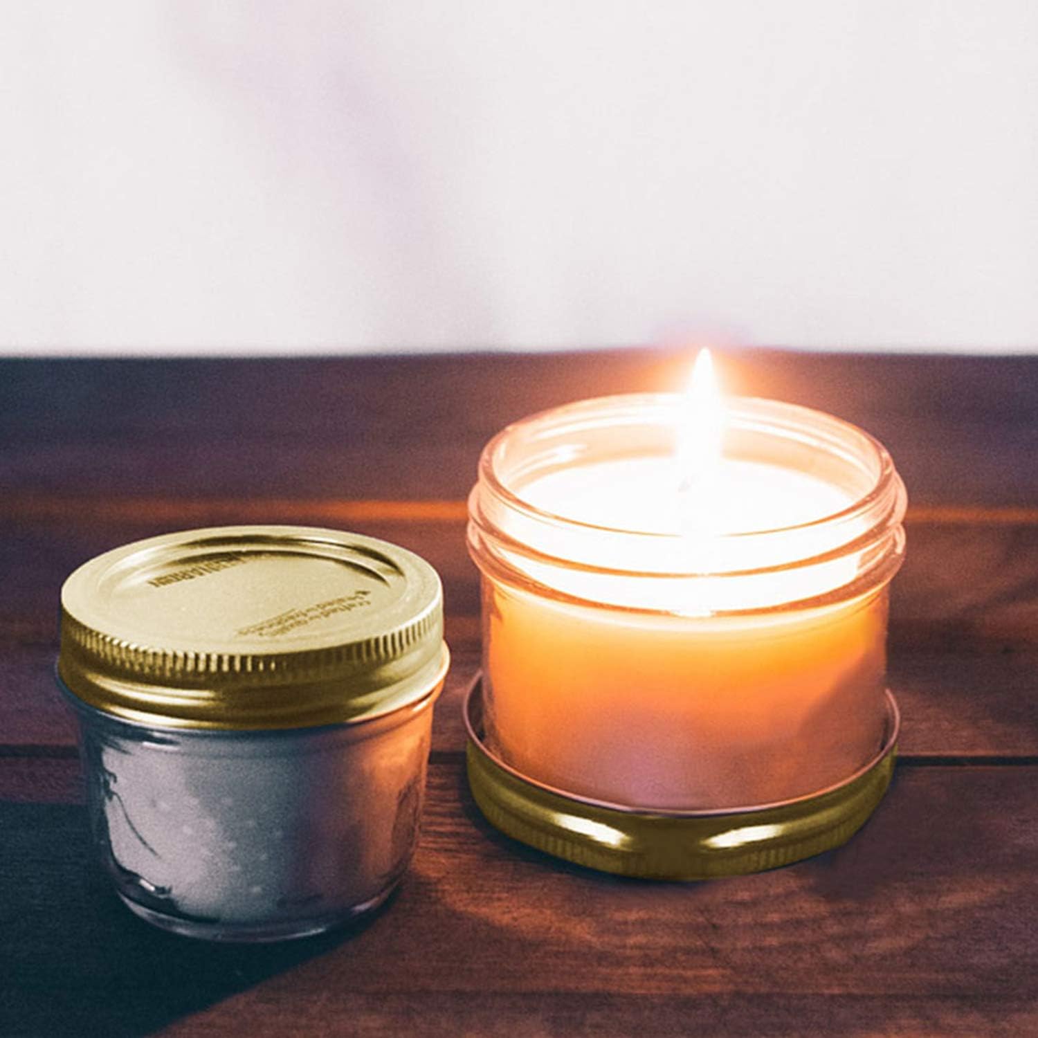 Encheng 4 Oz Glass Jars 40-Piece Set with Golden Bands