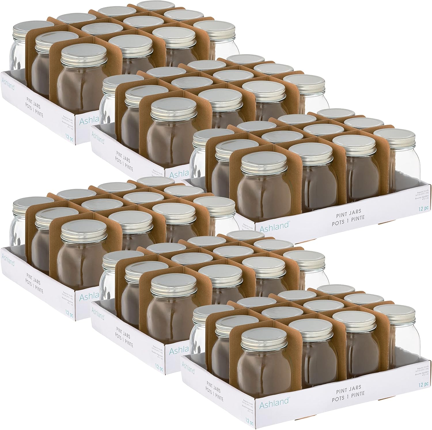 16 oz Glass Jar Set of 6