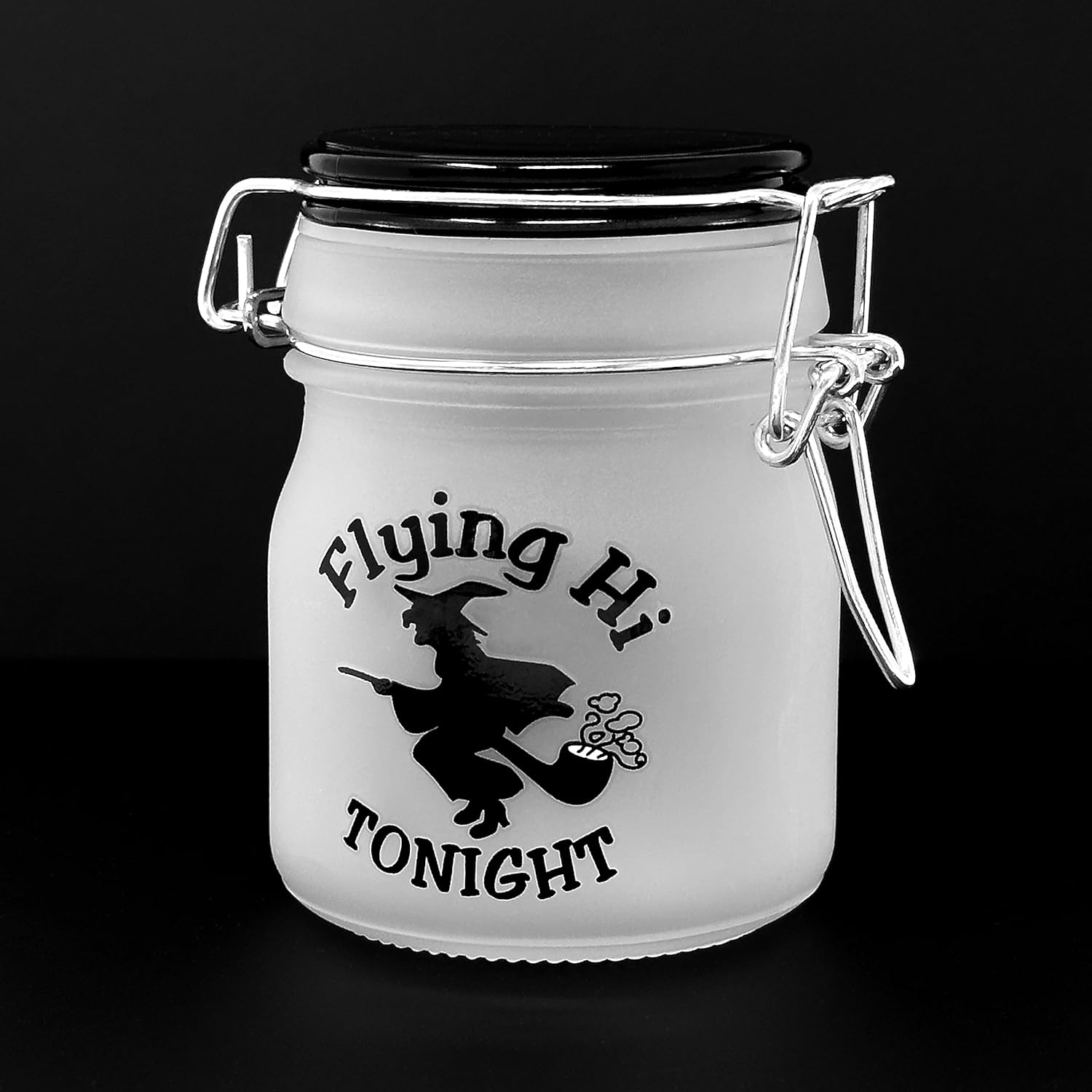Safe Steel-Hinged Glass Jar with Frosted Lid for Airtight Storage