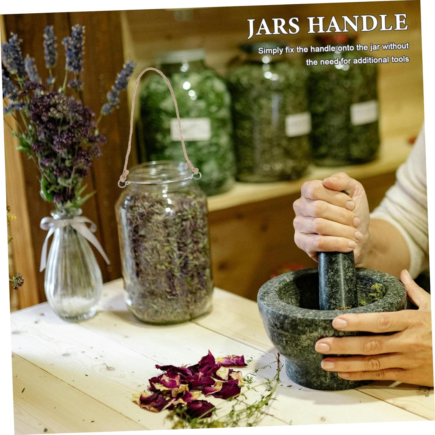 5pk Mason Jar Hangers Iron Hemp Made
