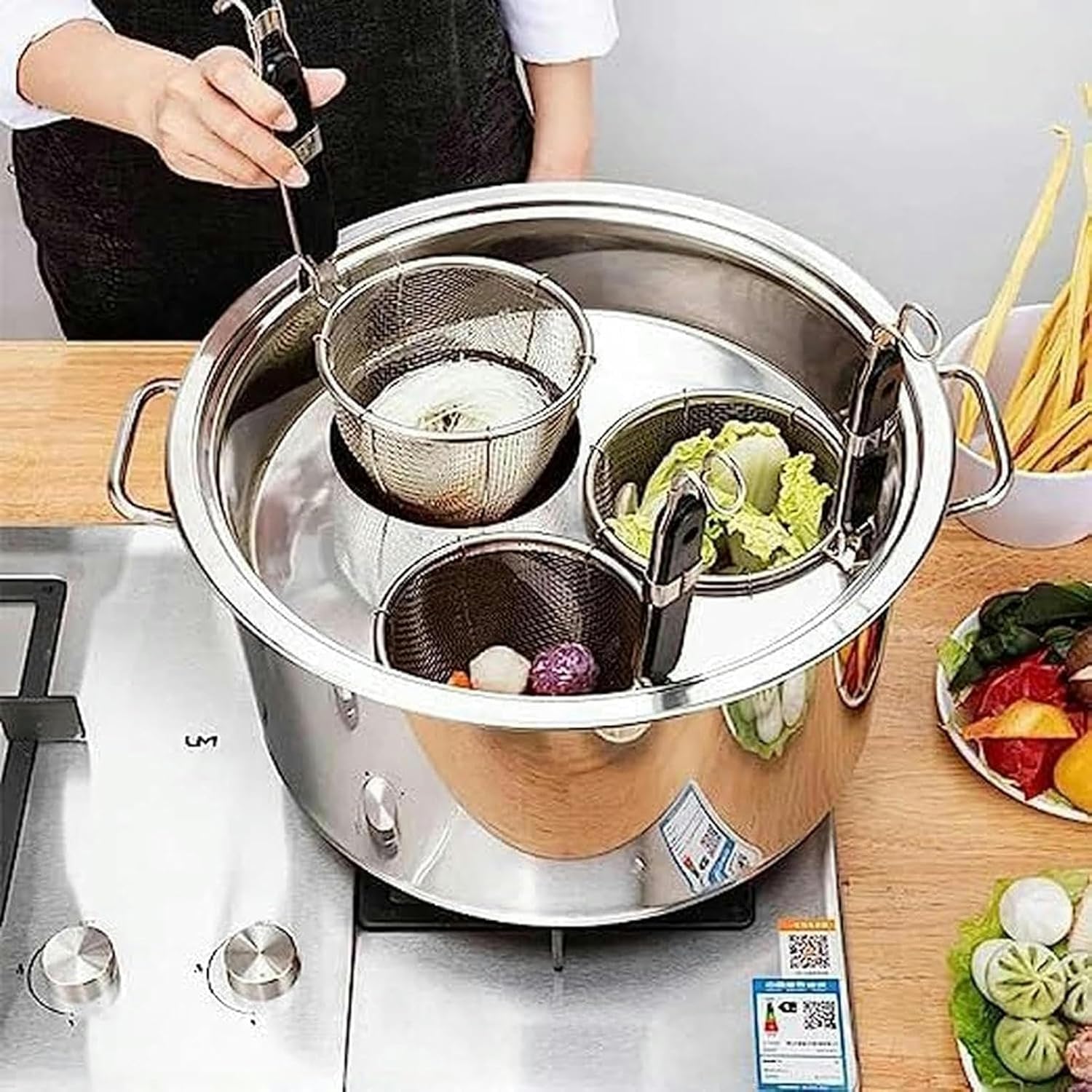 Pasta Cooker Set with Divider Strainer