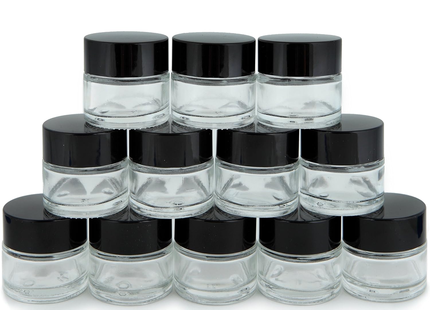 Vivaplex - 12 oz Clear Glass Jars with Inner Liners