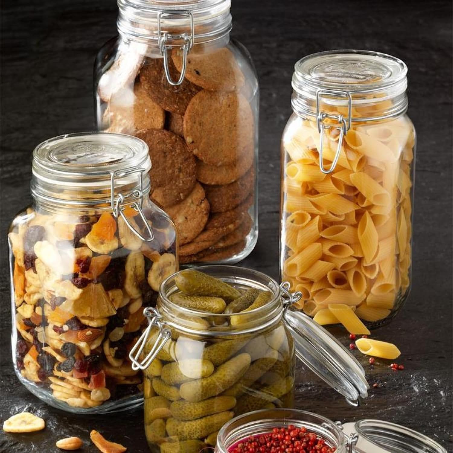 Italian Glass Jar for Preserves and Jams Airtight Design