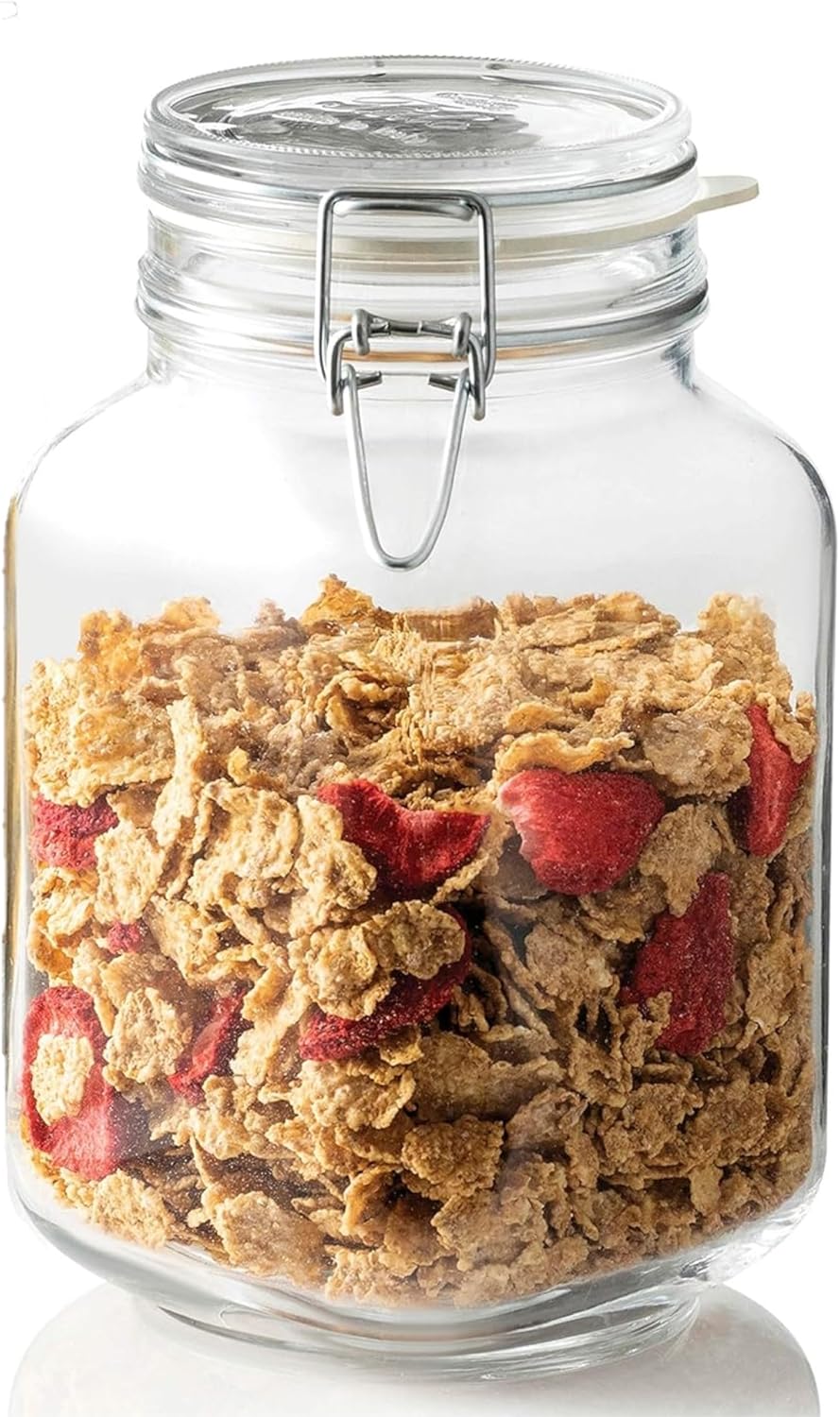 Italian Glass Jar for Preserves and Jams Airtight Design