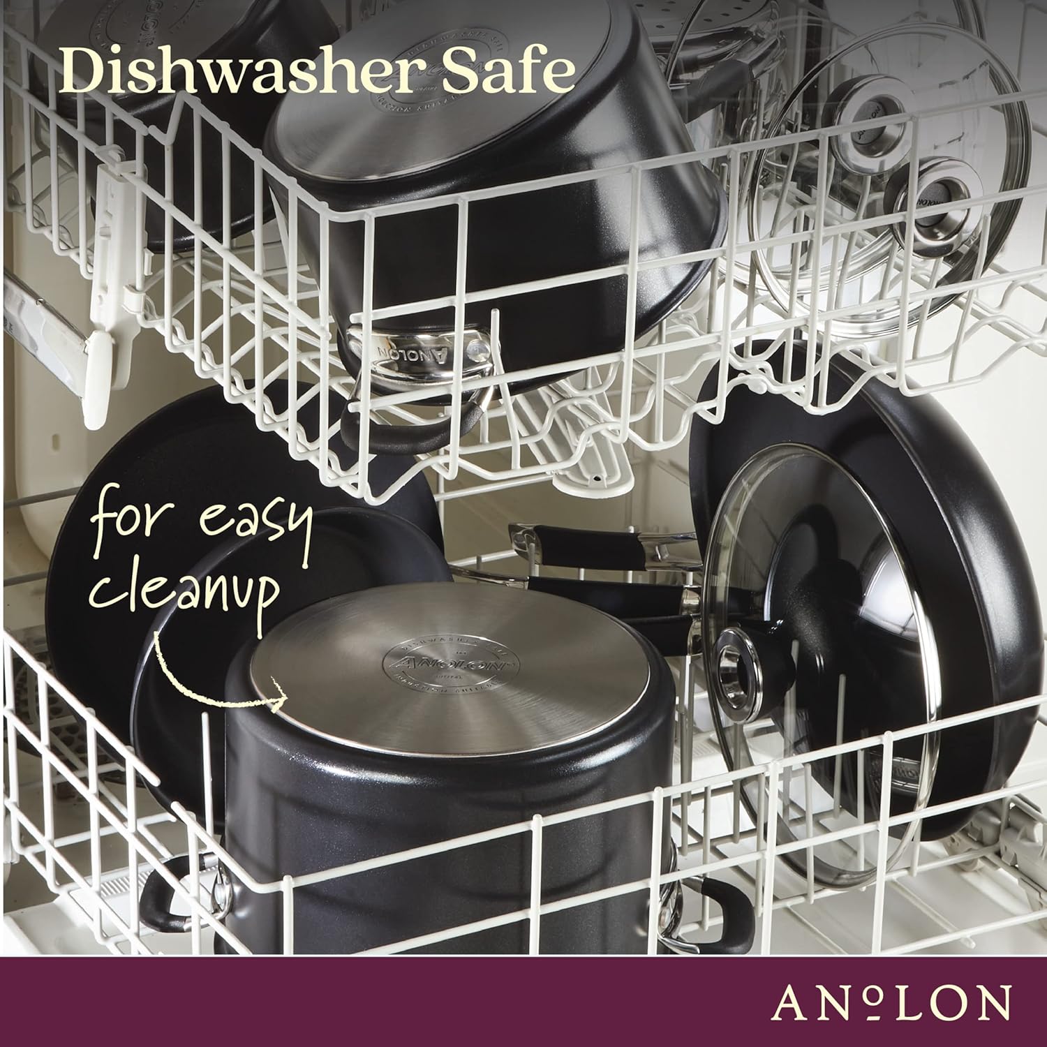 Anolon SmartStack Perfect Pan Stack Nonstick Cookware Set Easy to Store