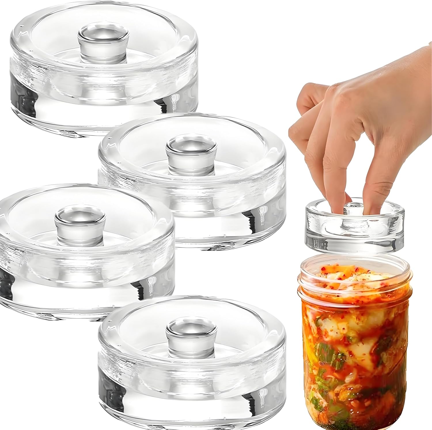 Perfectly Gribbed Fermenting Weights for Mason Jars