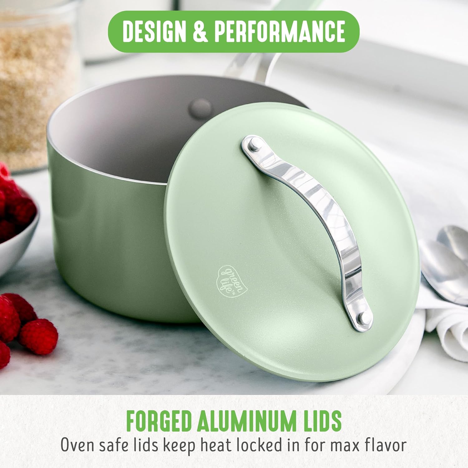 GreenLife Dream 10-Piece Ceramic Cookware Set with Eco-Friendly Features