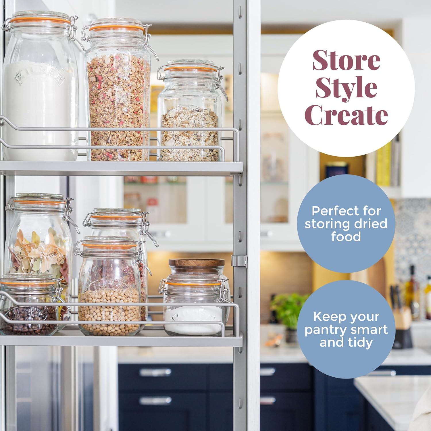 Kilner Round 3L Storage Jar with Orange Lid