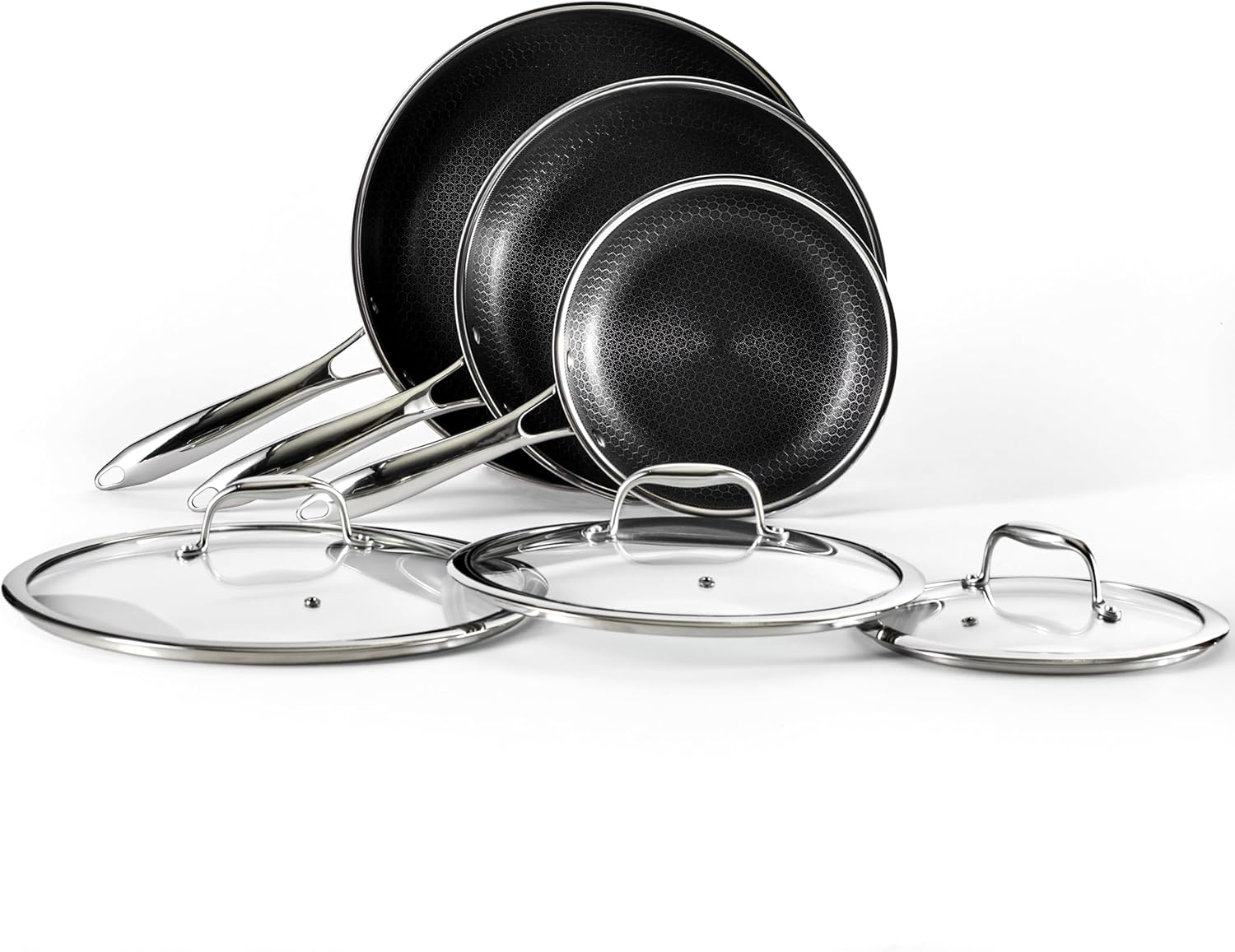 HexClad 7 Piece Hybrid Stainless Steel Cookware Set