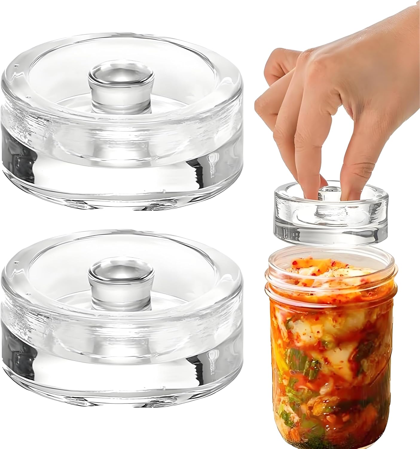SusuBee 2 Pack Fermentation Weights for Mason Jars 200g Glass Weights