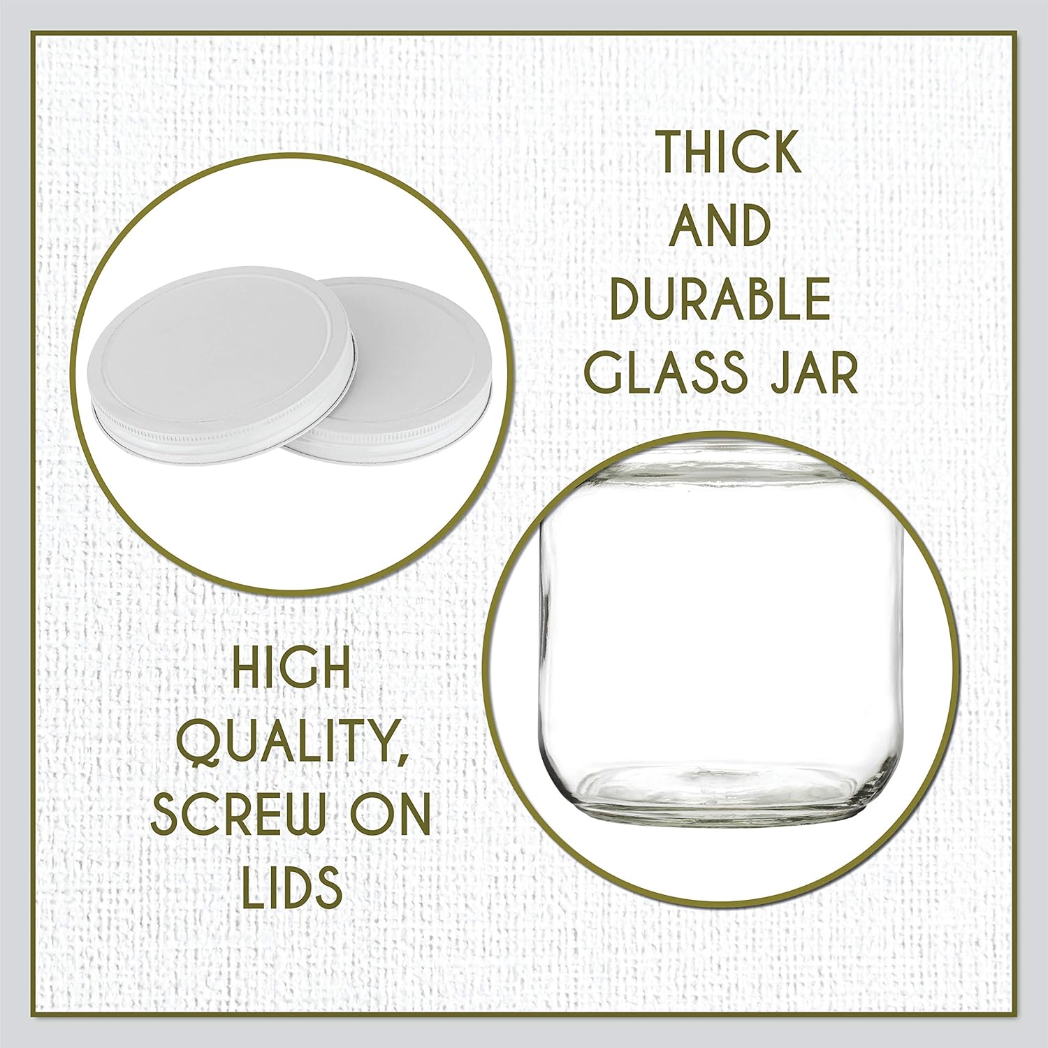 Half Gallon Glass Mason Jar Wide Mouth BPA-Free Dishwasher Safe