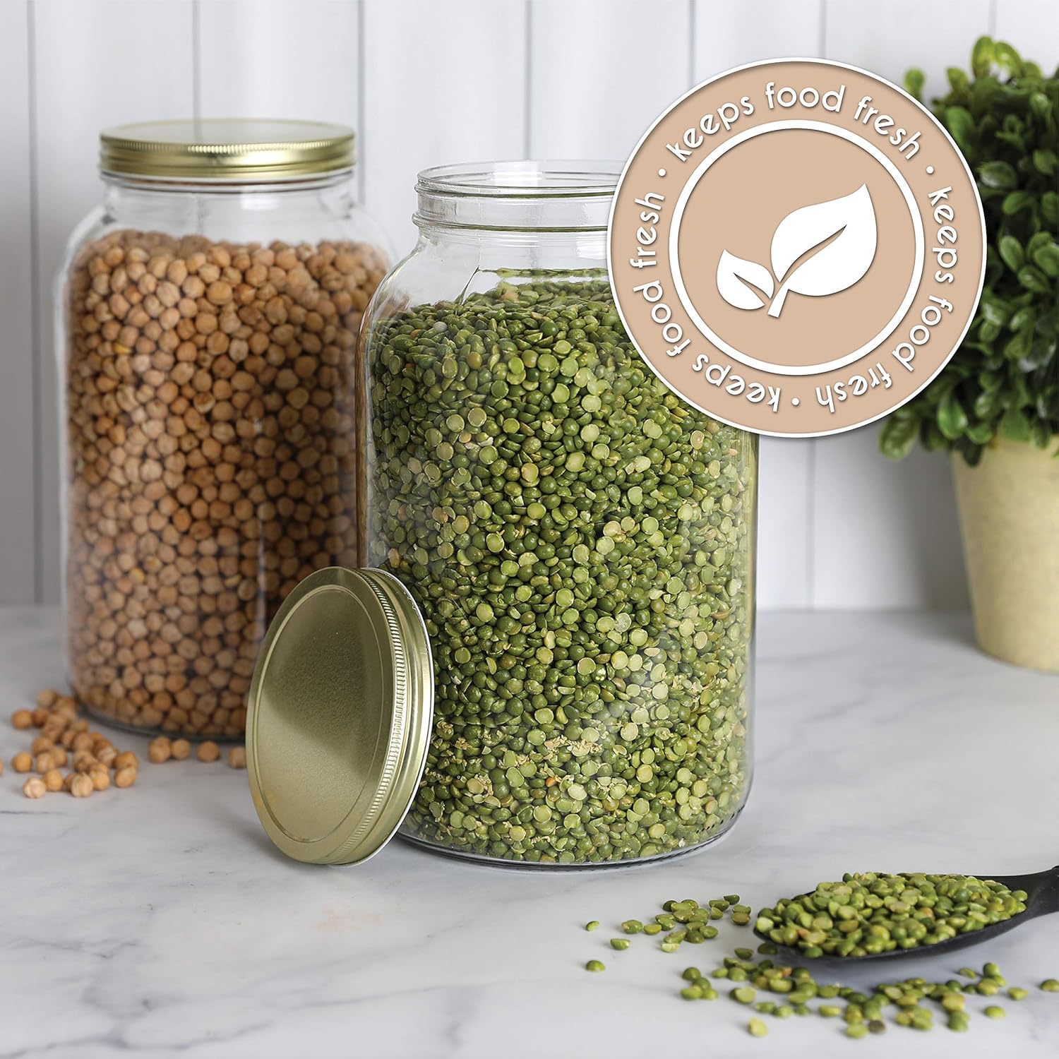 Crafted by Kitchentoolz - 1 Gallon Glass Jar with Airtight Lid