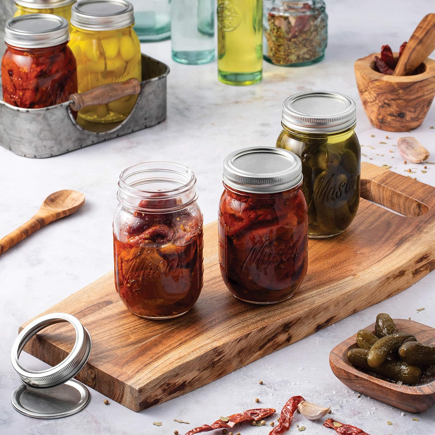 10-Piece Mason Jars for Pickling Canning
