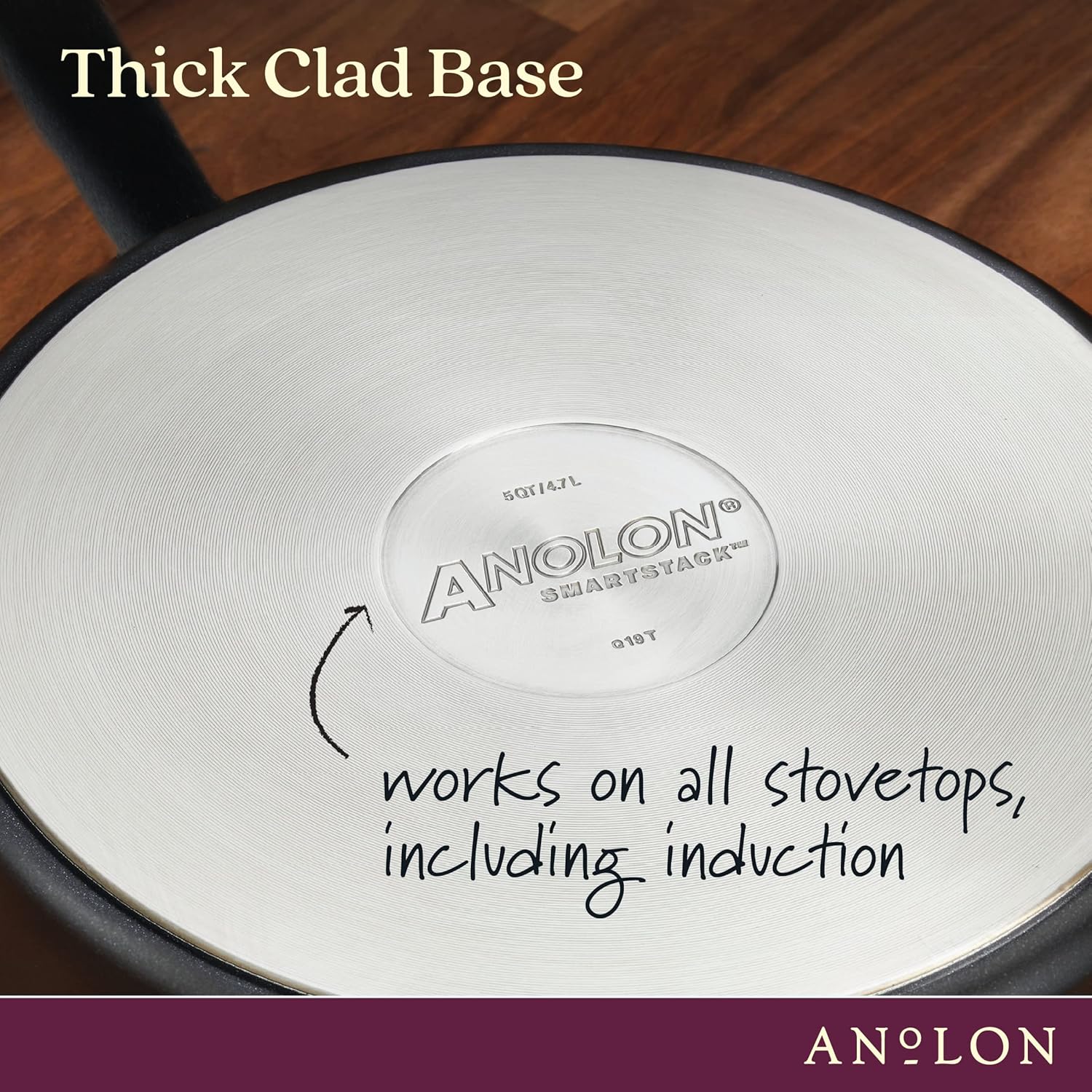 Anolon SmartStack Perfect Pan Stack Nonstick Cookware Set Easy to Store