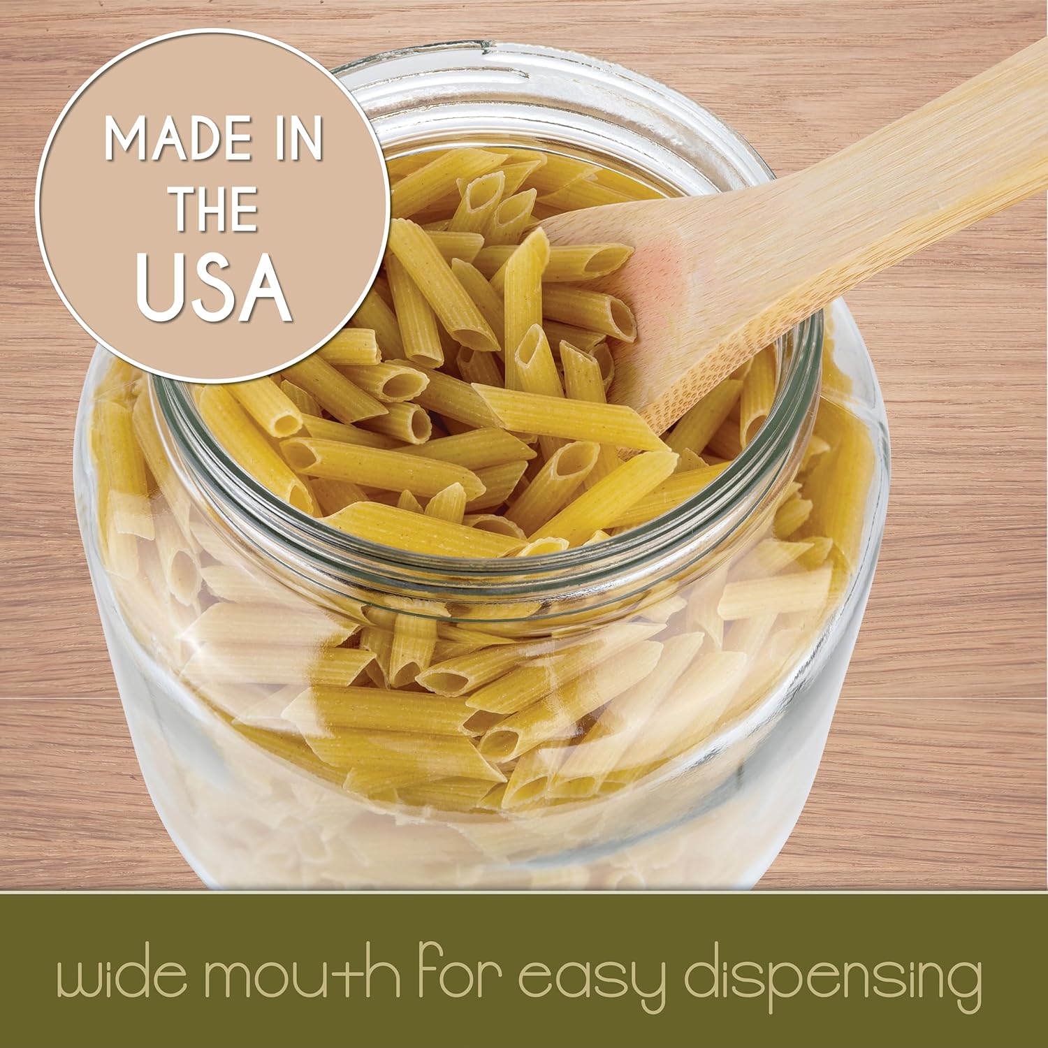 Half Gallon Glass Mason Jar Wide Mouth BPA-Free Dishwasher Safe